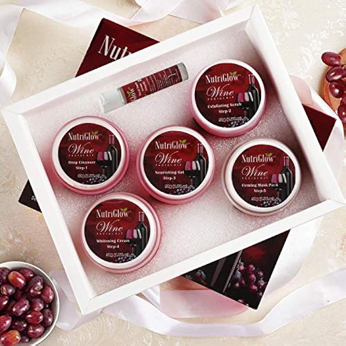 NUTRIGLOW WINE FACIAL KIT(260G) +FACE MASSAGER/ACNE DEFENSE/SOOTHES & CALMS/GLOWING SKIN - Image 3